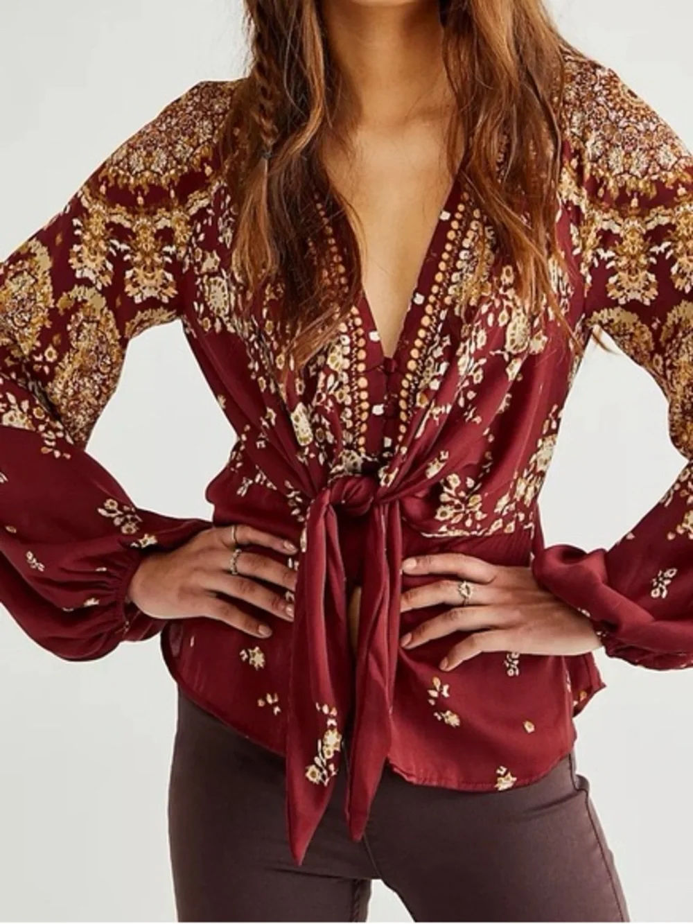 Free People Run Free Tunic in Chocolate Combo